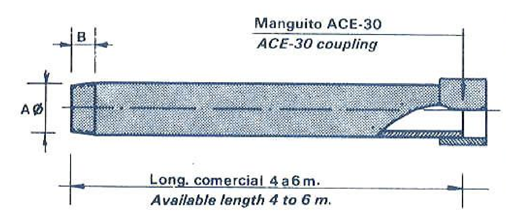Plano del tubo rígido «conduit» s./soldadura ACE-01 con manguito ACE-30
